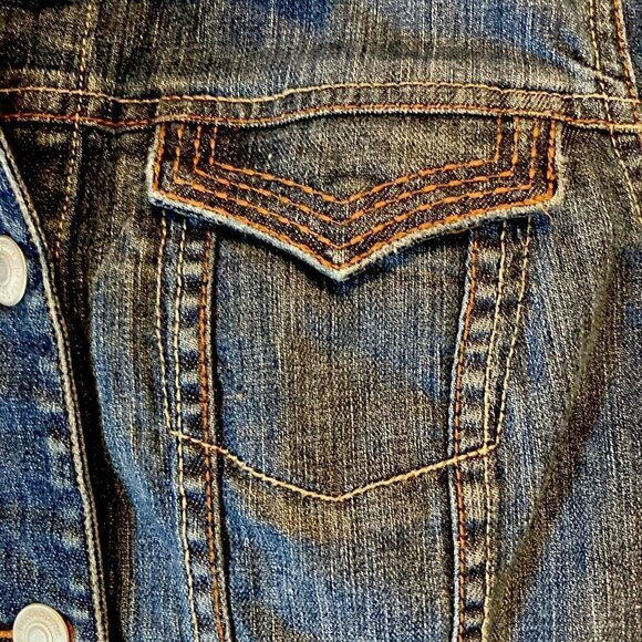 Liz Claiborne Women’s Embroidered Top Stitching Denim Jean Jacket Size M - Picture 4 of 12